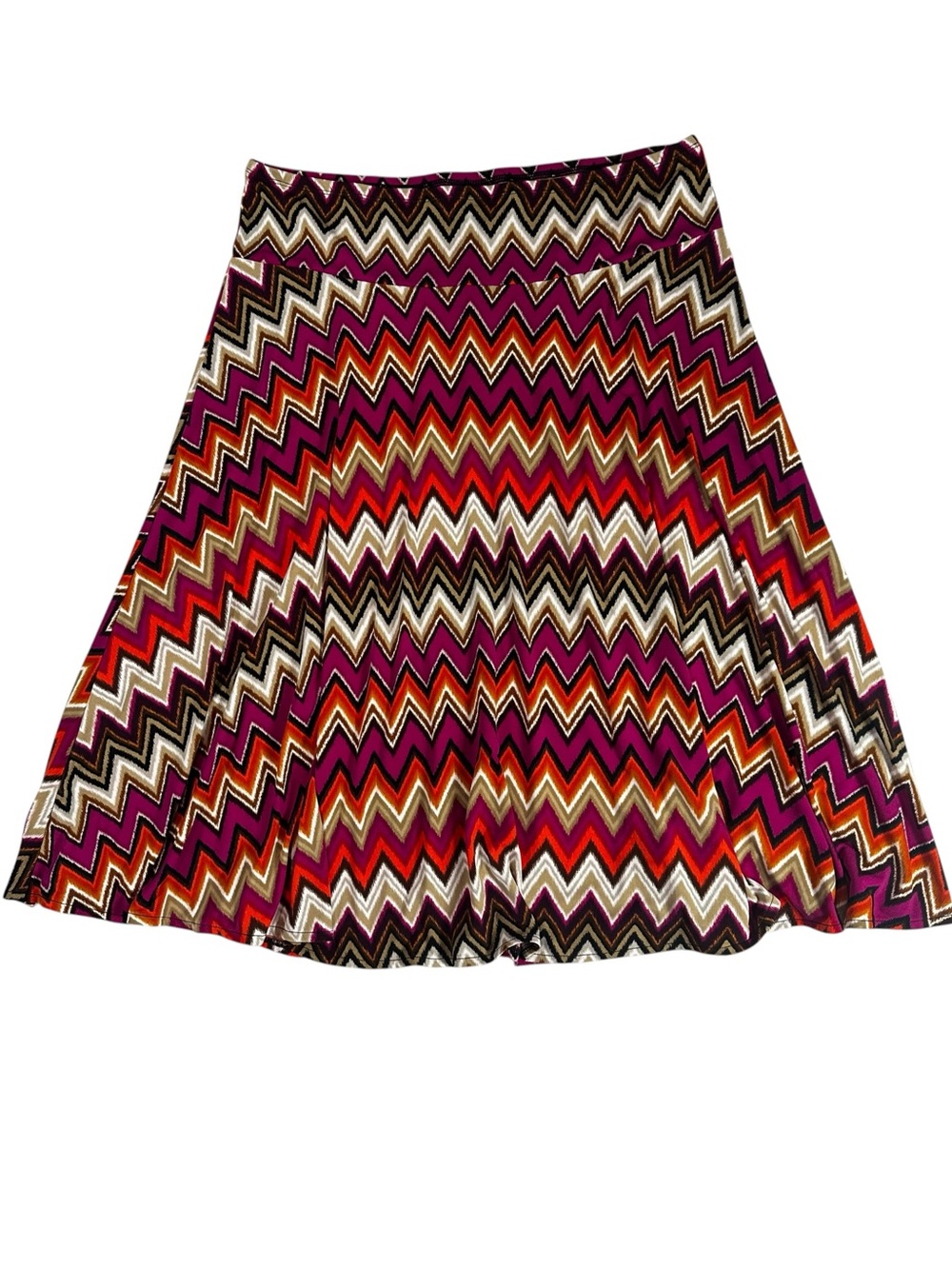 East 5th Chevron Print Flare Multicolor Stretch Skirt Size L
